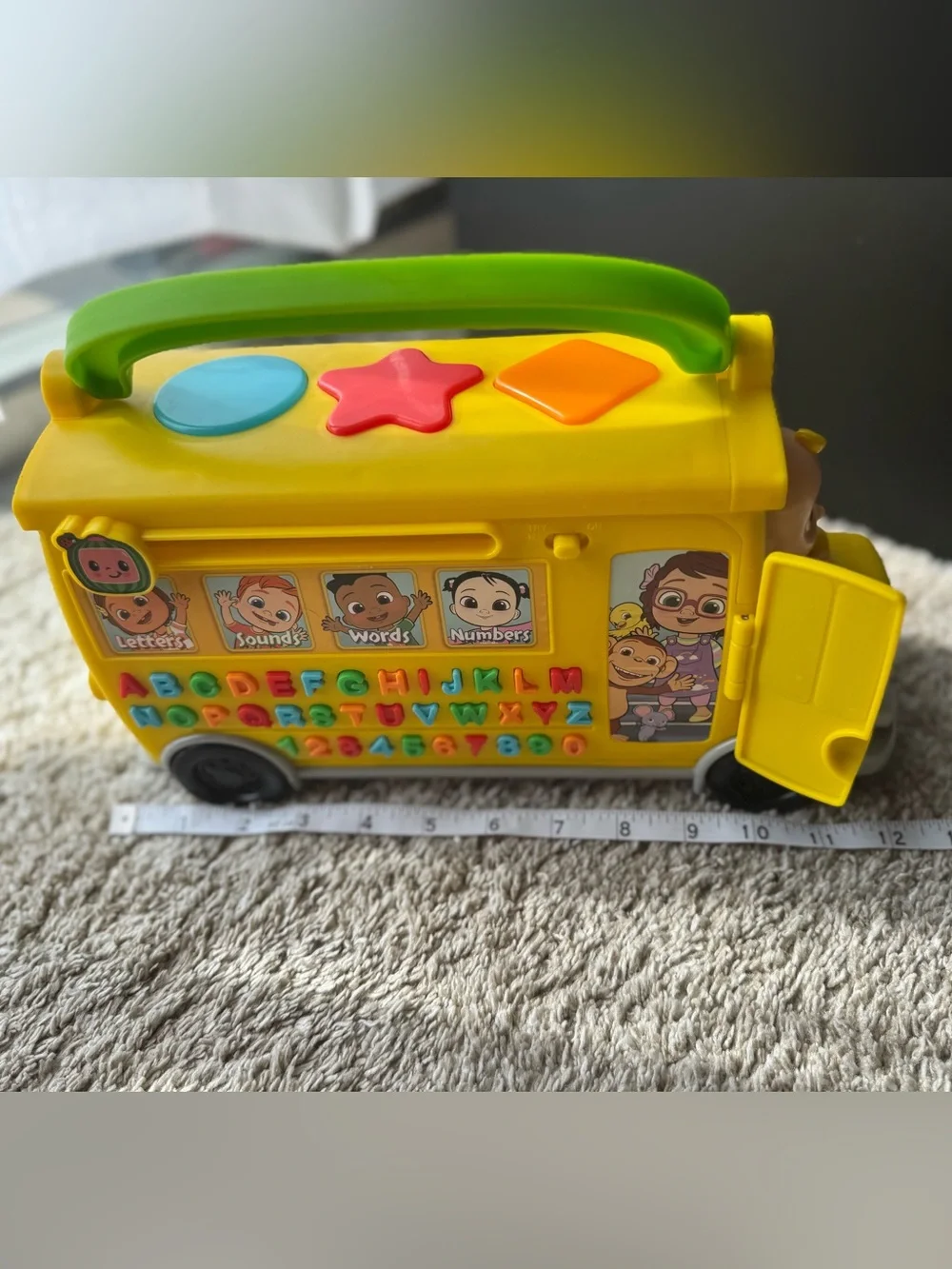 CoComelon Yellow School Bus Learning Toy Letters Numbers Sounds Words